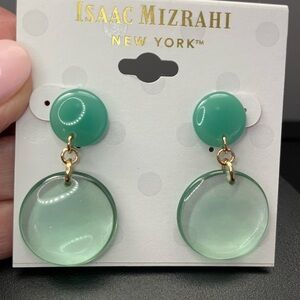 Issac Mizrahi Green Dangle Earrings